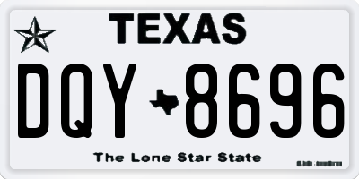 TX license plate DQY8696