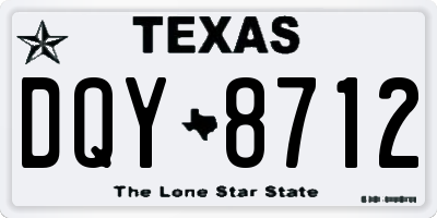 TX license plate DQY8712