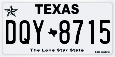 TX license plate DQY8715