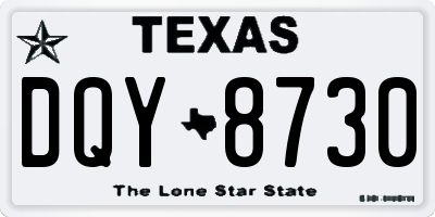 TX license plate DQY8730