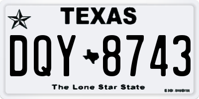 TX license plate DQY8743