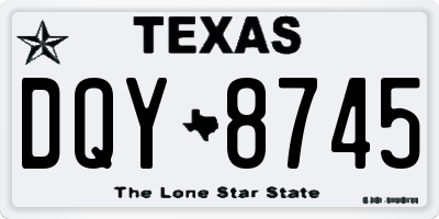 TX license plate DQY8745