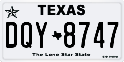 TX license plate DQY8747