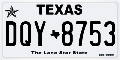 TX license plate DQY8753