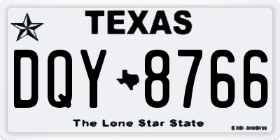 TX license plate DQY8766