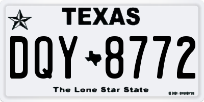 TX license plate DQY8772