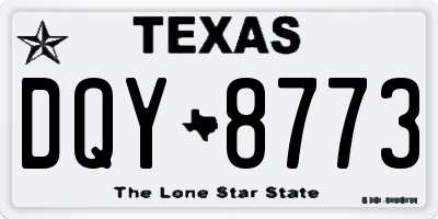 TX license plate DQY8773