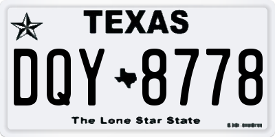 TX license plate DQY8778