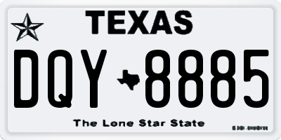 TX license plate DQY8885