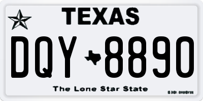 TX license plate DQY8890