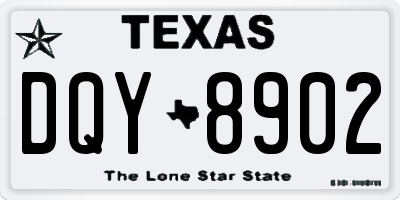 TX license plate DQY8902