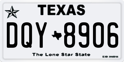 TX license plate DQY8906