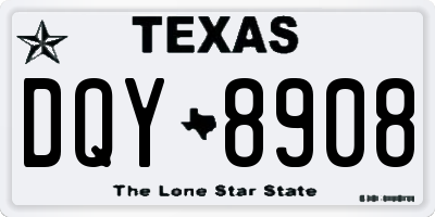 TX license plate DQY8908