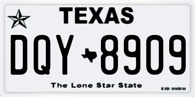 TX license plate DQY8909