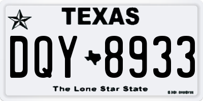 TX license plate DQY8933
