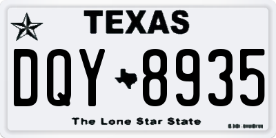 TX license plate DQY8935