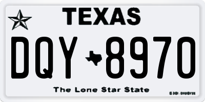 TX license plate DQY8970