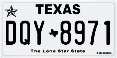 TX license plate DQY8971