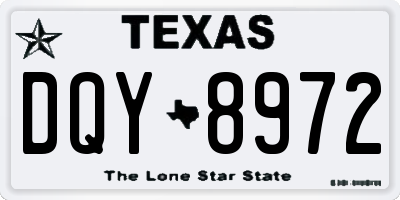 TX license plate DQY8972