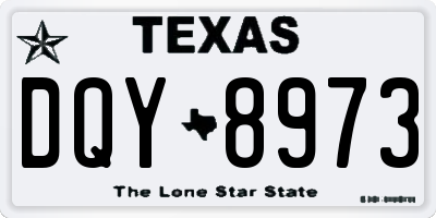 TX license plate DQY8973
