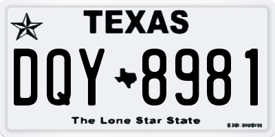 TX license plate DQY8981