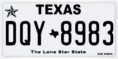 TX license plate DQY8983