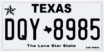 TX license plate DQY8985