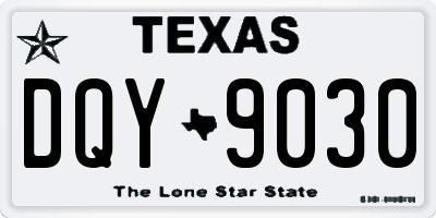 TX license plate DQY9030