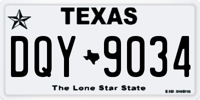 TX license plate DQY9034