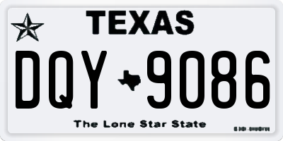 TX license plate DQY9086