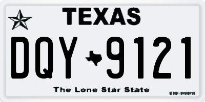 TX license plate DQY9121