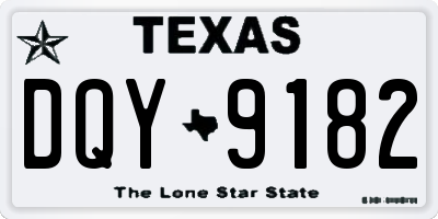 TX license plate DQY9182