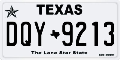 TX license plate DQY9213