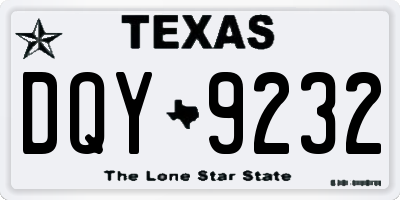 TX license plate DQY9232