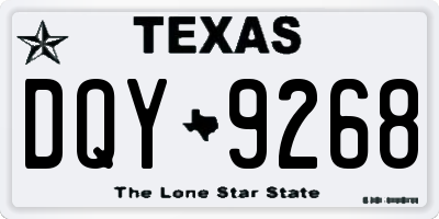 TX license plate DQY9268