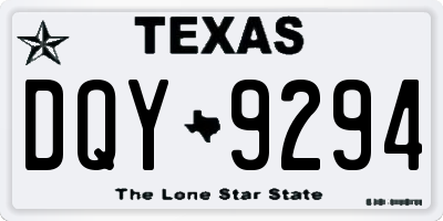 TX license plate DQY9294