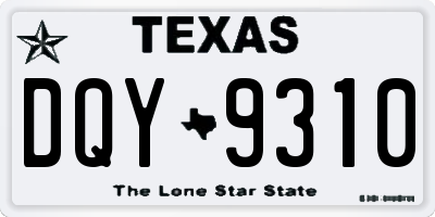 TX license plate DQY9310