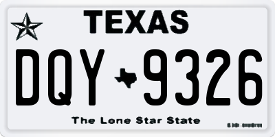 TX license plate DQY9326