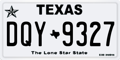 TX license plate DQY9327