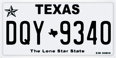TX license plate DQY9340