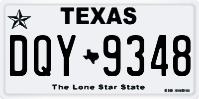 TX license plate DQY9348