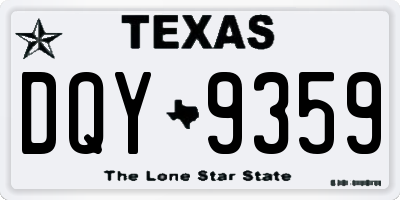 TX license plate DQY9359