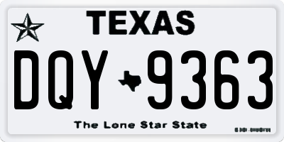 TX license plate DQY9363