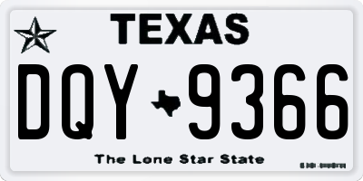 TX license plate DQY9366