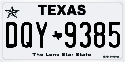 TX license plate DQY9385
