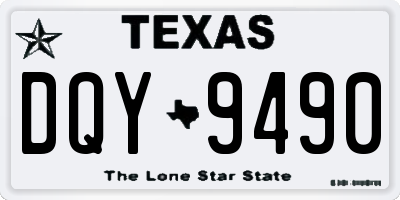 TX license plate DQY9490