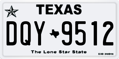 TX license plate DQY9512