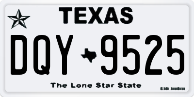 TX license plate DQY9525