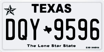 TX license plate DQY9596