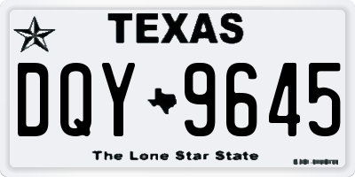 TX license plate DQY9645